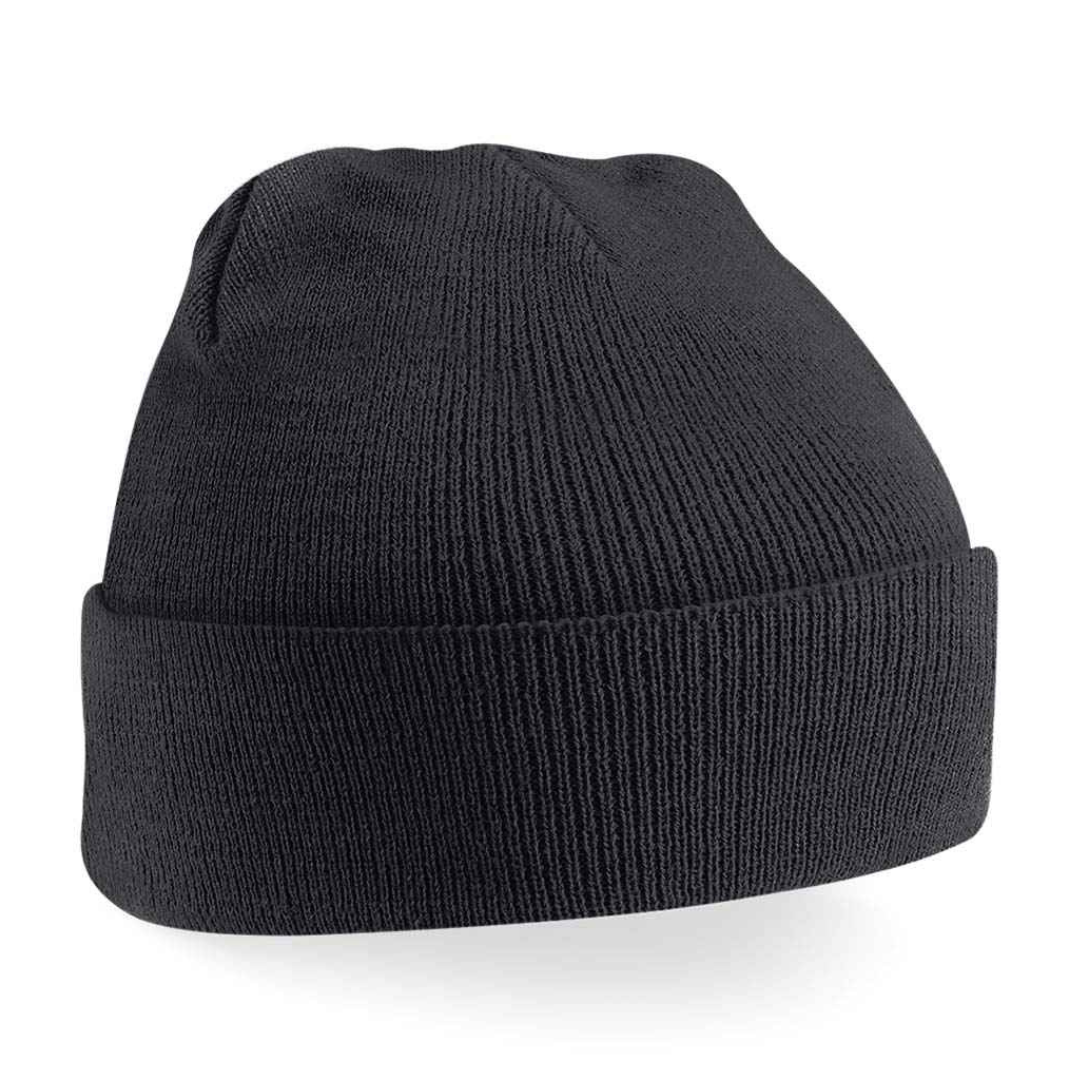 Kids Plain Beanie Hat Black