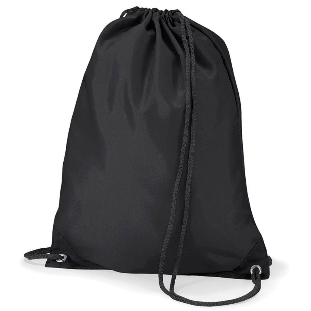 Blank Black Drawstring Bag Gymsac Crafty Wholesale Limited