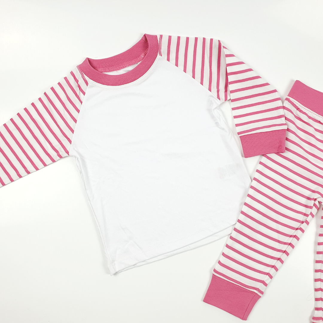 White Shirt, Red/White Stripped Family Pajamas – Design Blanks