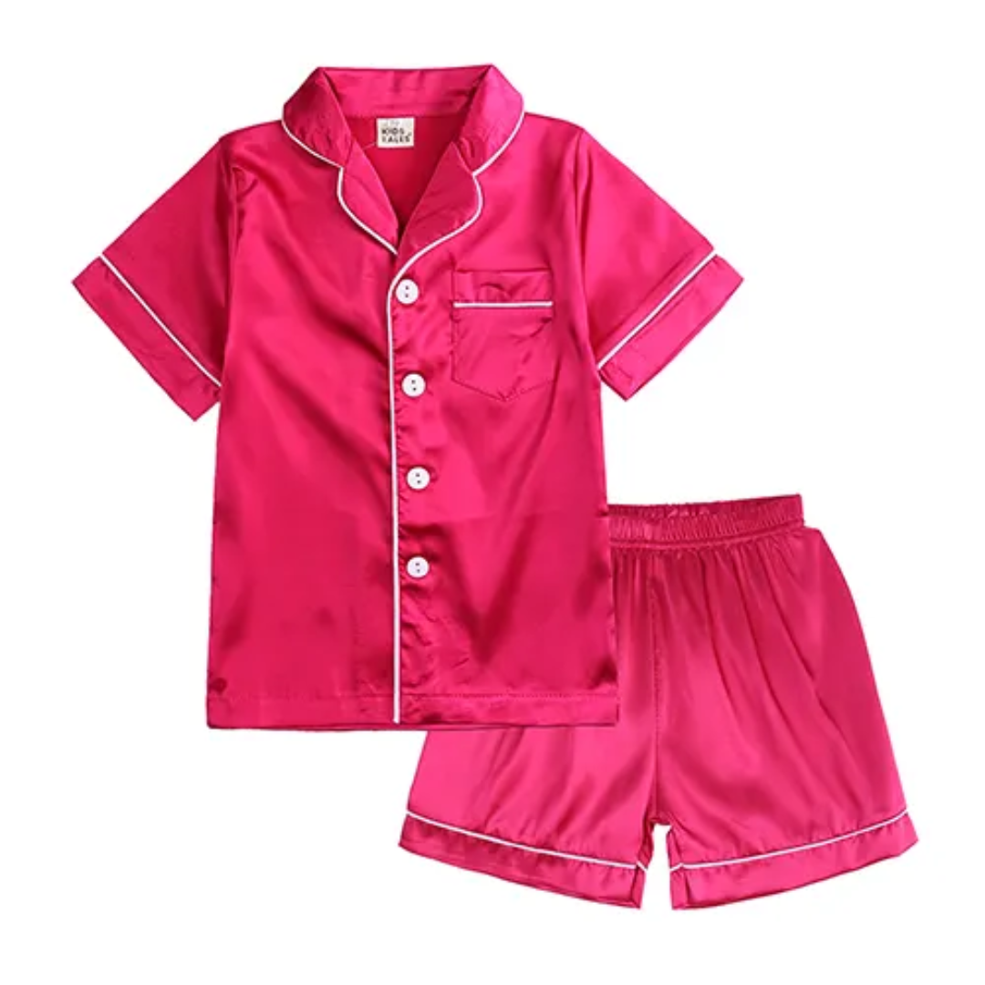 Pink satin pajama shorts online