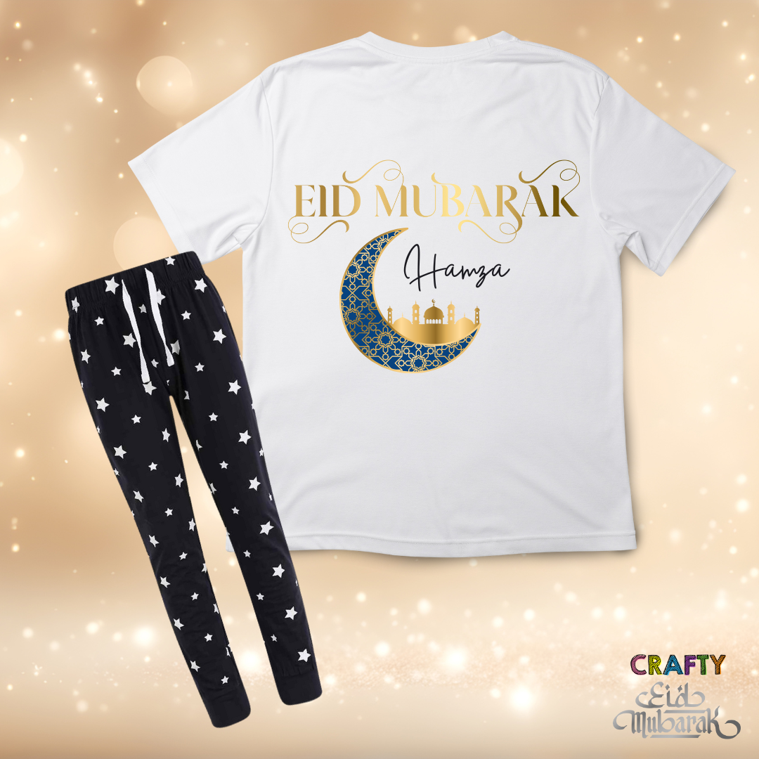 Personalised Eid Al Fitr Pyjamas - Navy Stars