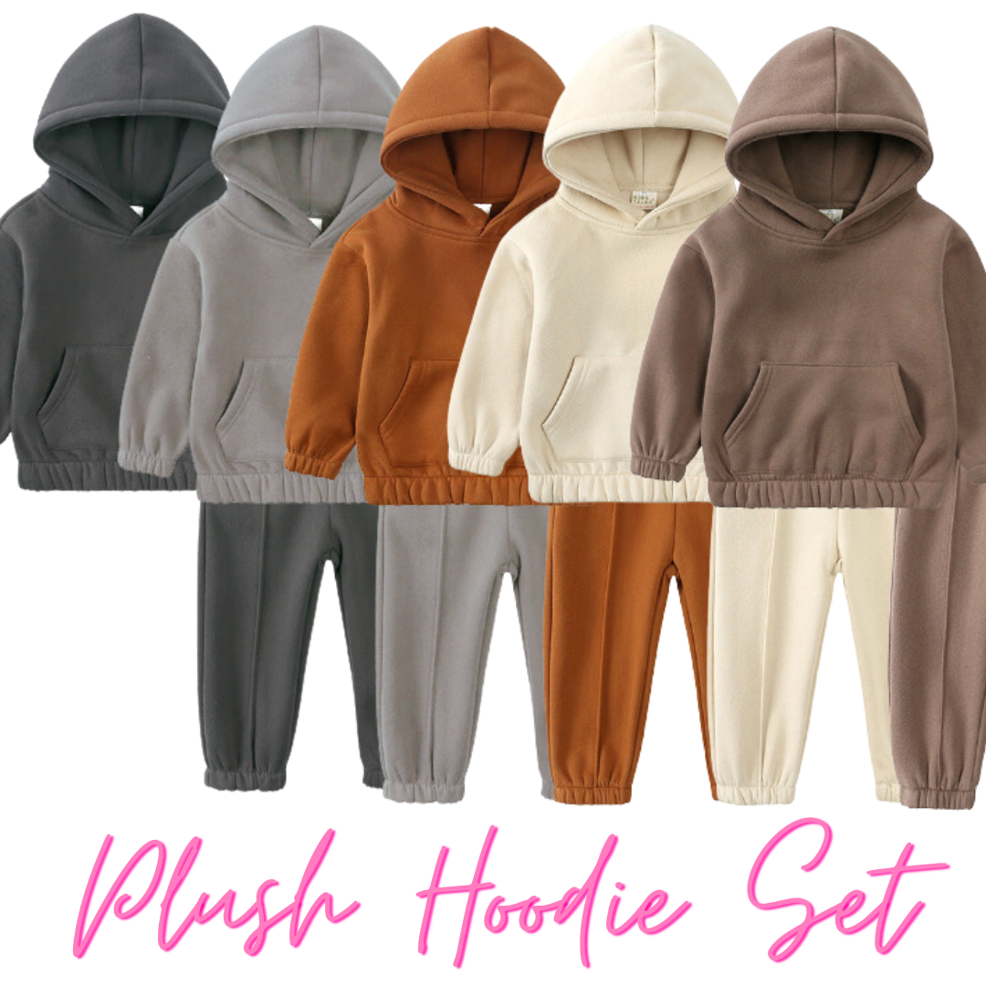 Plush Hooded Tracksuit - Beige