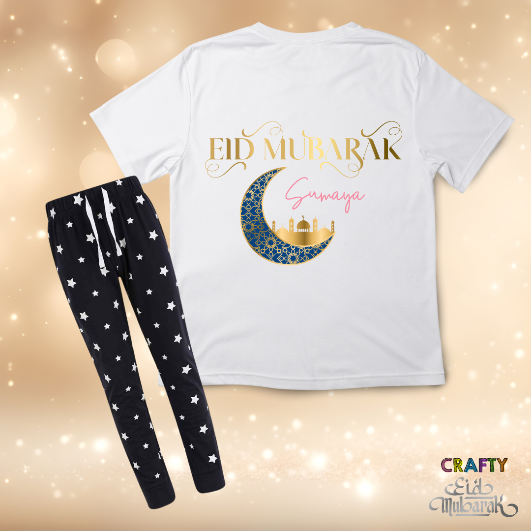 Personalised Eid Al Fitr Pyjamas - Navy Stars