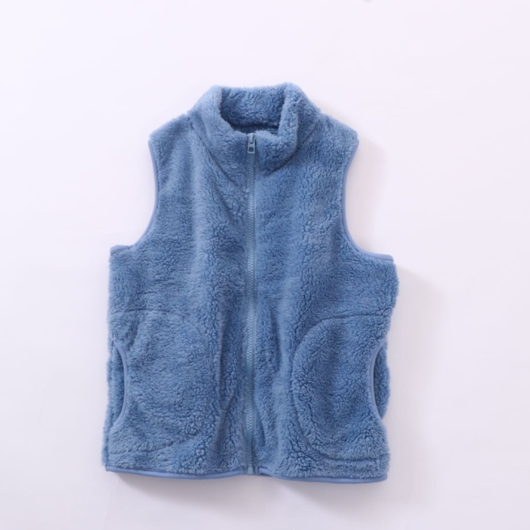 Fluffy Gilet Body Warmer - Blue