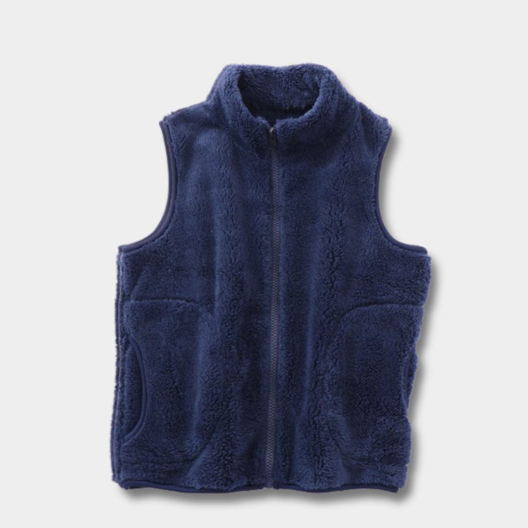 Fluffy Gilet Body Warmer - Navy