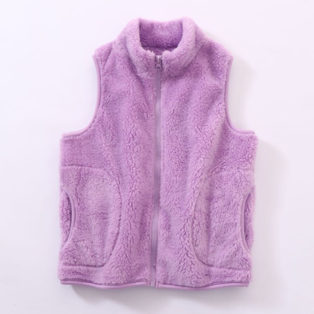 Fluffy Gilet Body Warmer - Lilac