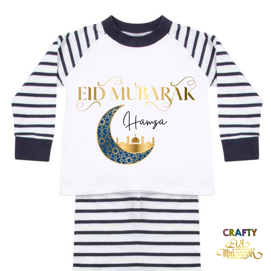 Personalised Eid Al Fitr Baby/Toddler Pyjamas - Navy