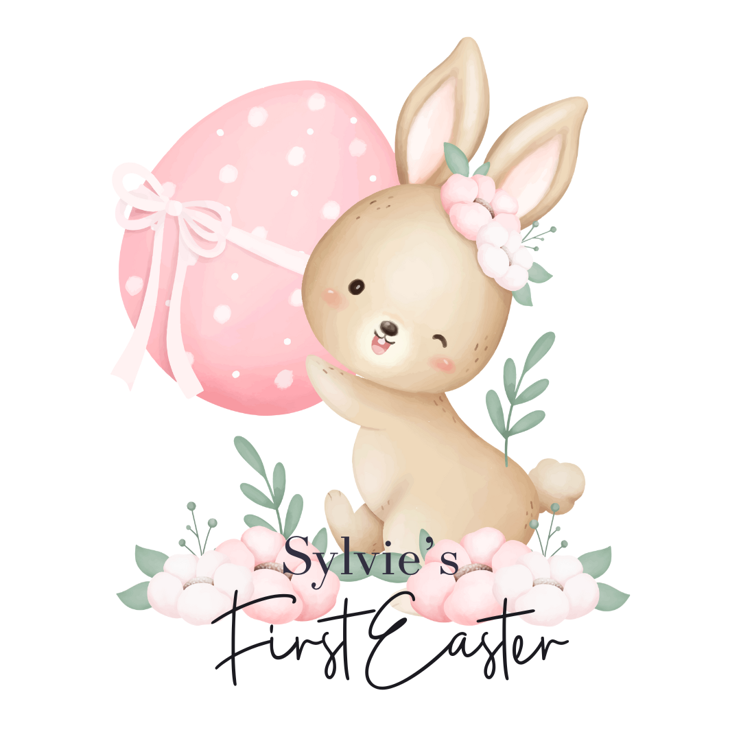 My First Easter Bunny Pink Sublimation Print