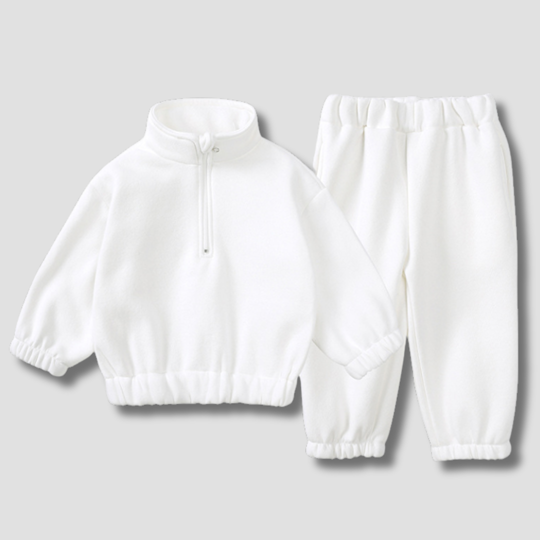 Kids Tales Half Zip Tracksuit - White