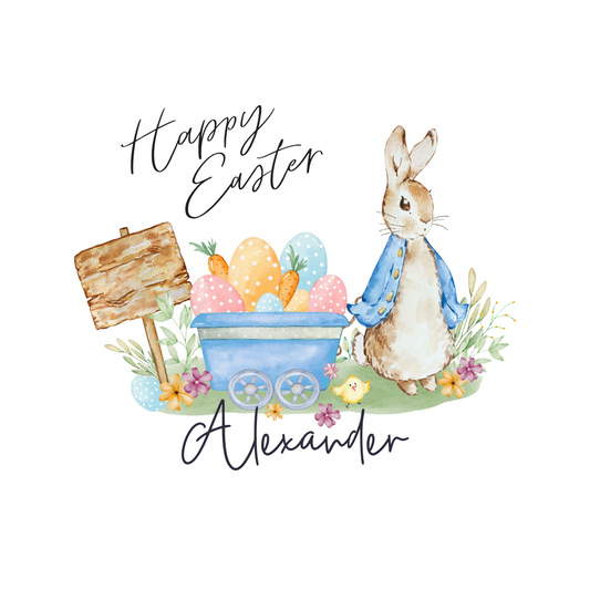 Easter Bunny Sublimation Print Blue