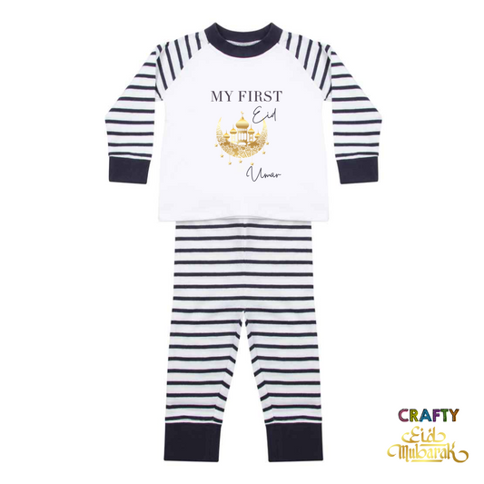 Personalised My First Eid Baby/Toddler Pyjamas - Navy