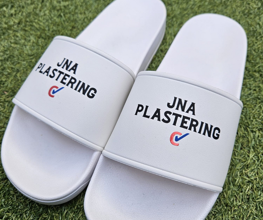 Personalised Unisex White Sliders - Adults