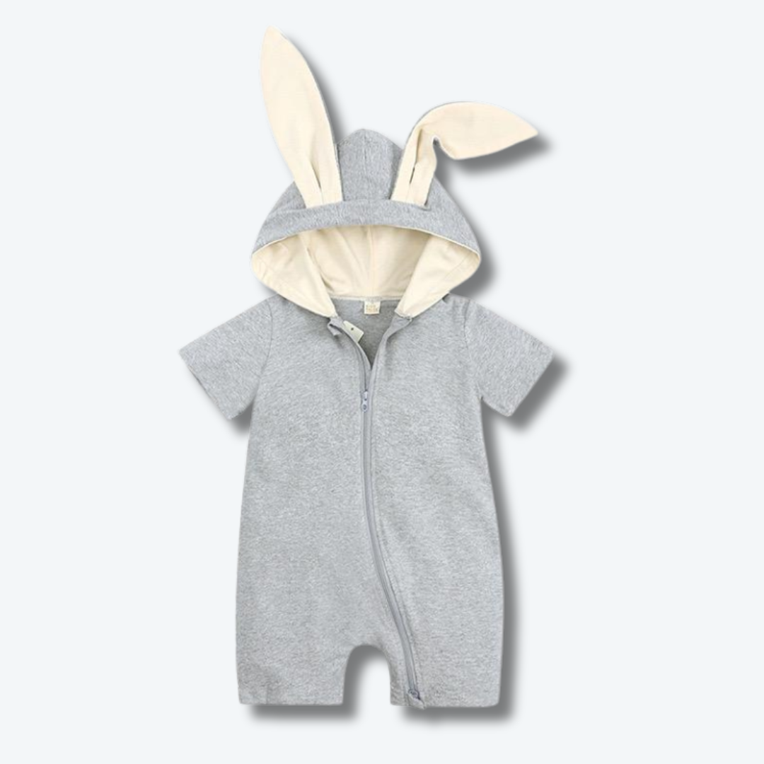 Kids Tales Bunny Short Onesie - Grey