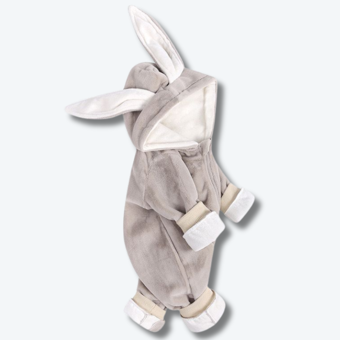 Kids Tales Bunny Soft Fleece Onesie - Charcoal Grey