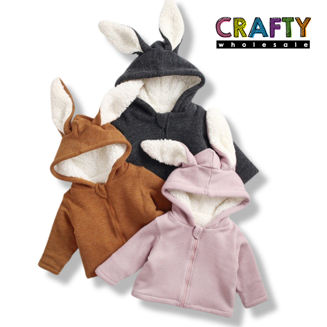 Premium Bunny Fleece Hoodie - Dusty Pink