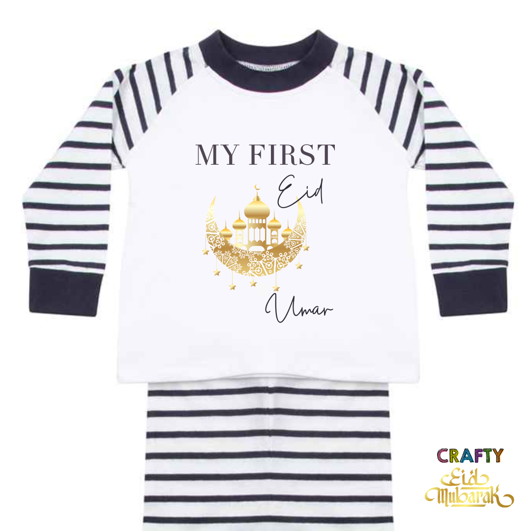 Personalised My First Eid Baby/Toddler Pyjamas - Navy