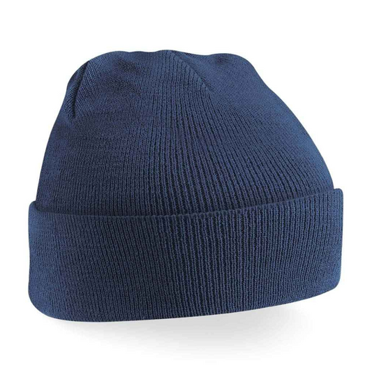 Kids Plain Beanie Hat - Navy