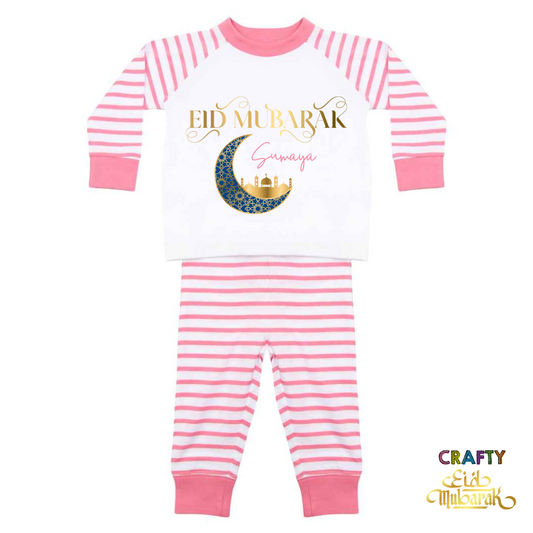 Personalised Eid Al Fitr Baby/Toddler Pyjamas - Pink