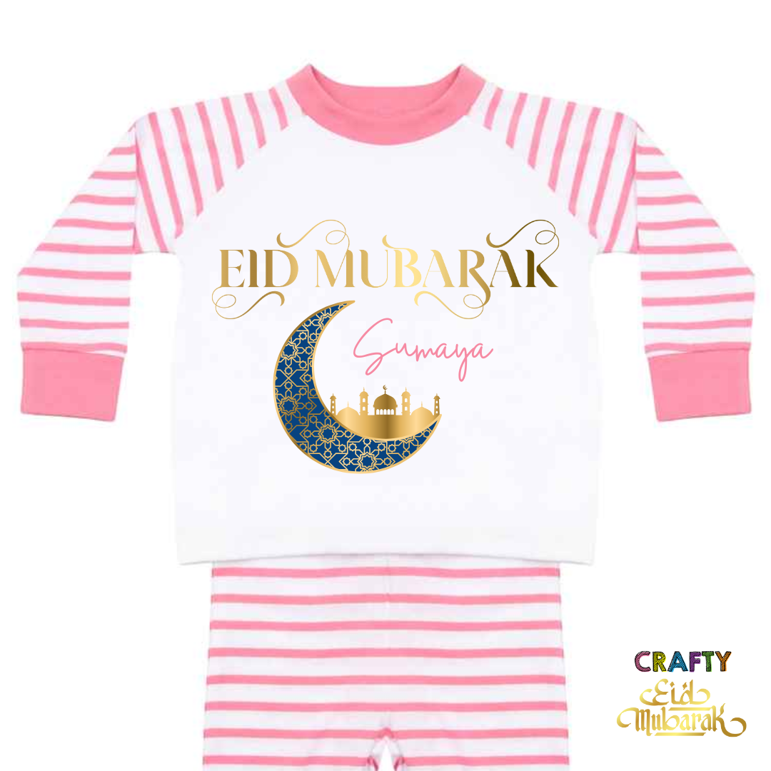 Personalised Eid Al Fitr Baby/Toddler Pyjamas - Pink