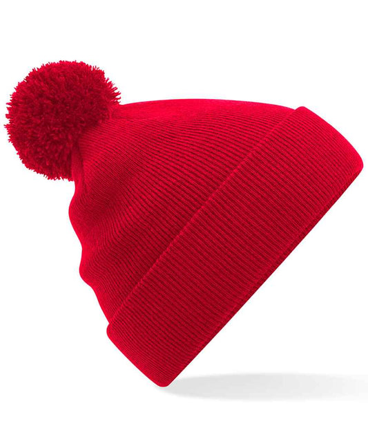 Kids Chunky Pom Pom Beanie - Red