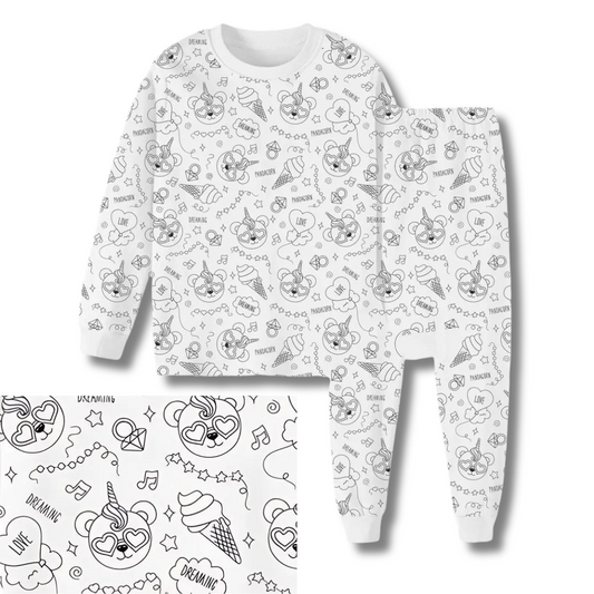 Colour-In Loungeset - Teddy Bear