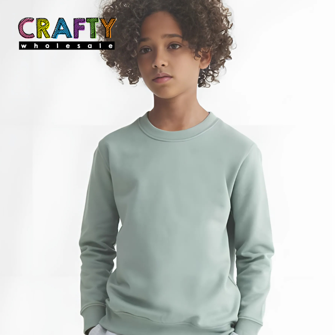 Kids Blank Cotton Sweatshirt - French Navy