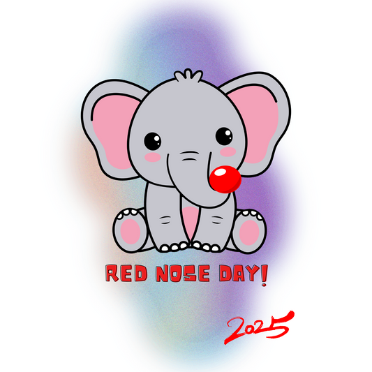 Elephant - Red Nose Day Sublimation Print