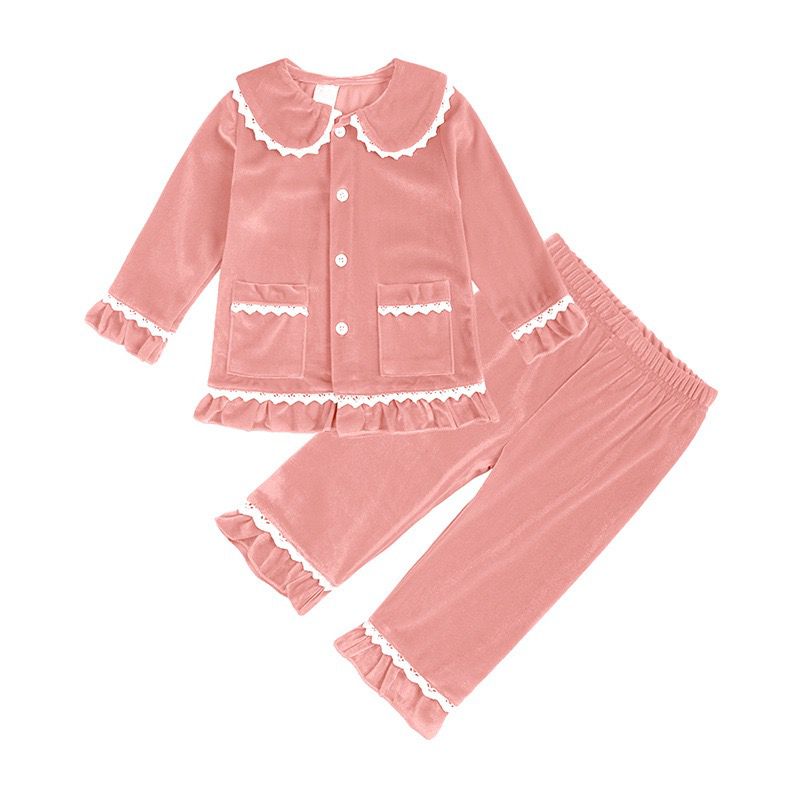 Girl s Cotton Velour Pyjamas Pink Crafty Wholesale Limited