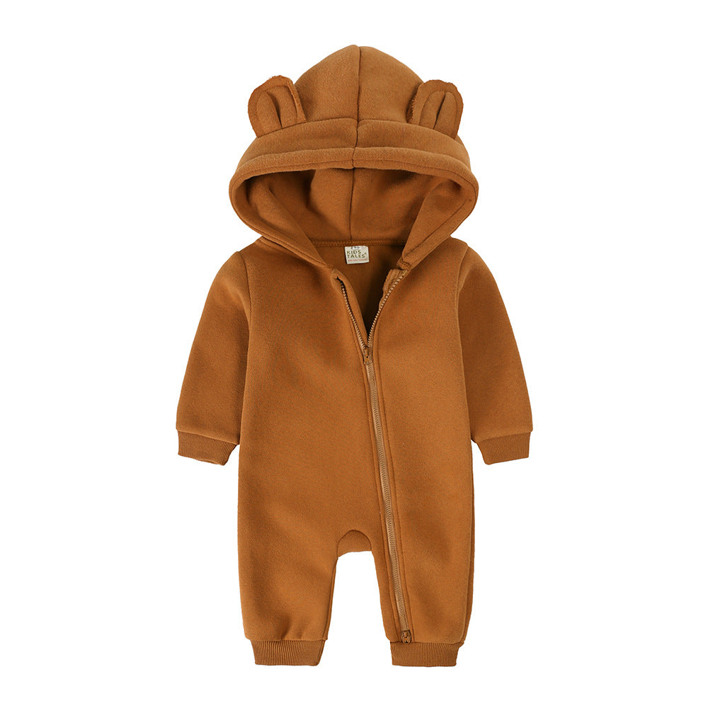 Bear Ear Baby Onesie - Rust