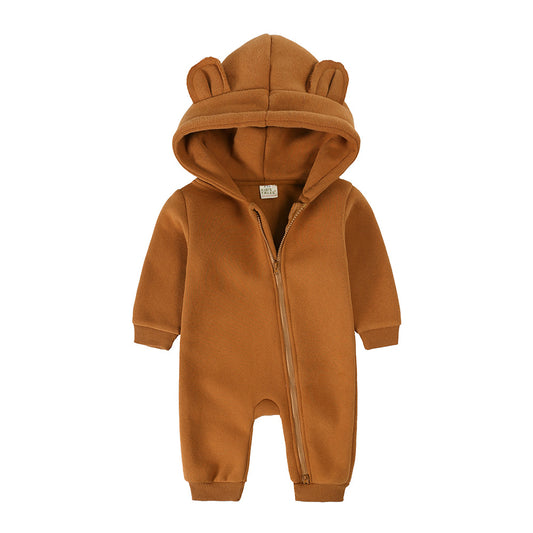 Bear Ear Baby Onesie - Rust