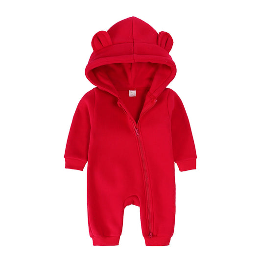 Bear Ear Baby Onesie - Red