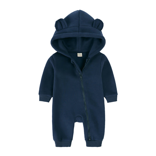 Bear Ear Baby Onesie - Navy