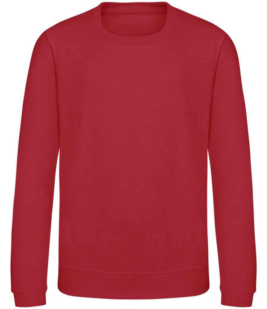 Kids Blank Cotton Sweatshirt - Fire Red