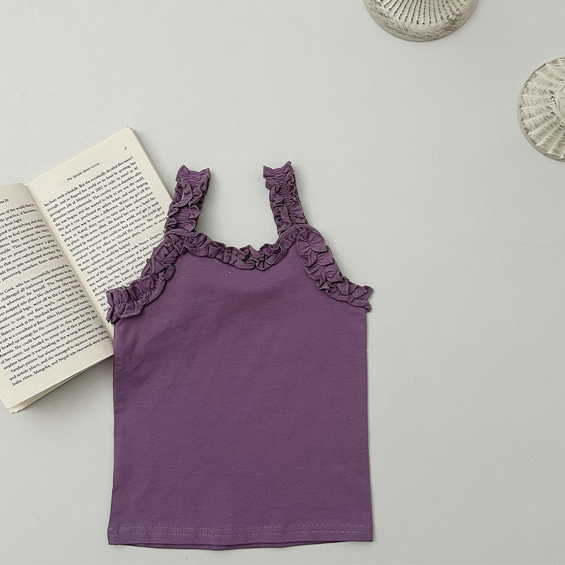Supersoft Frilly Vest Top - Purple