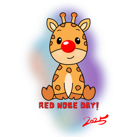 Giraffe - Red Nose Day Sublimation Print