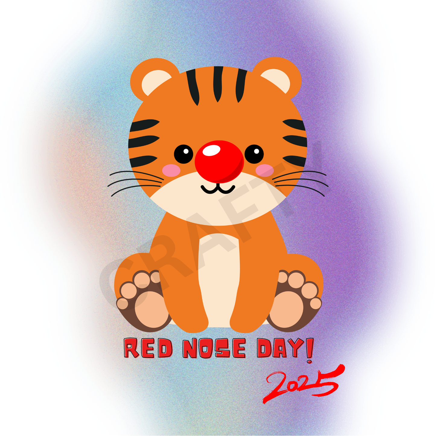 Tiger - Red Nose Day Sublimation Print