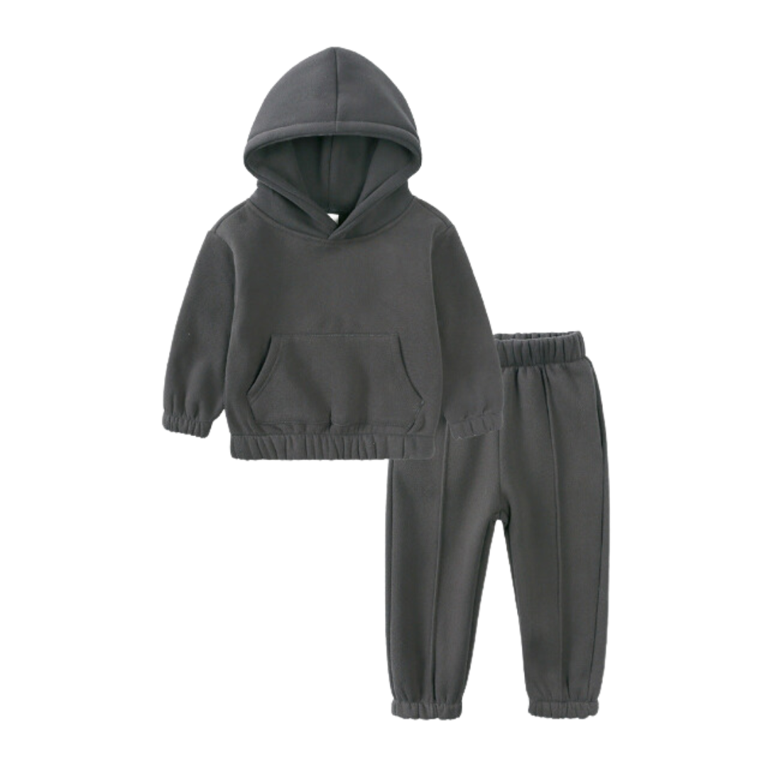 Plush Hooded Tracksuit - Storm Grey