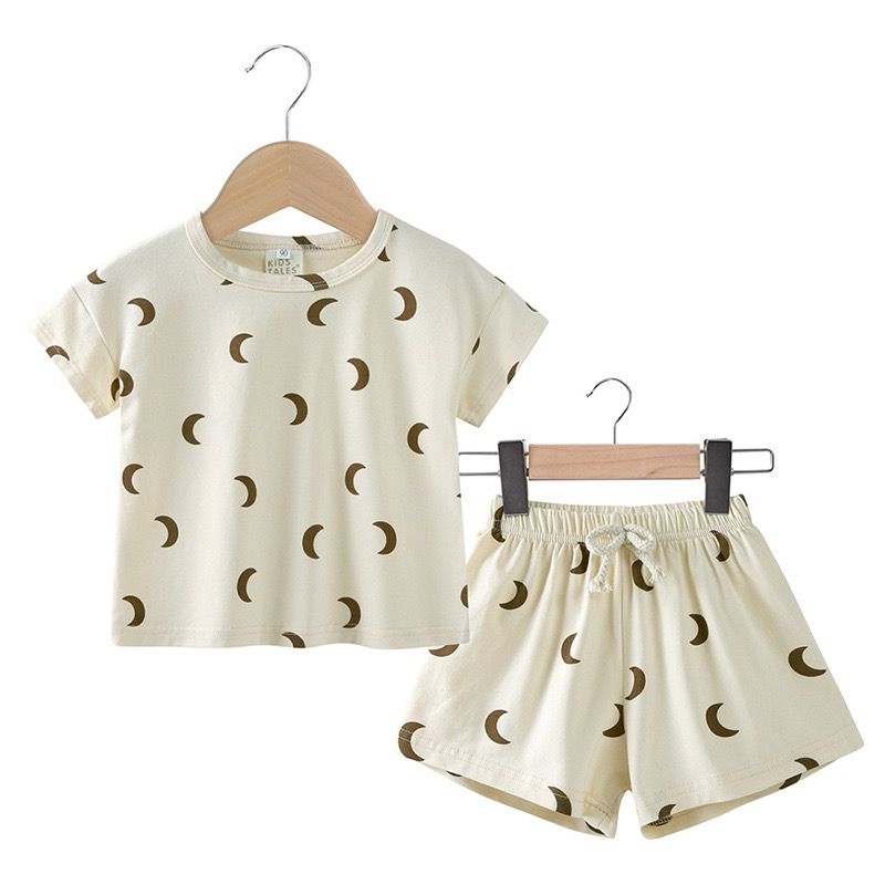 Kids Tales Shorts and Tee Set - Beige Moon