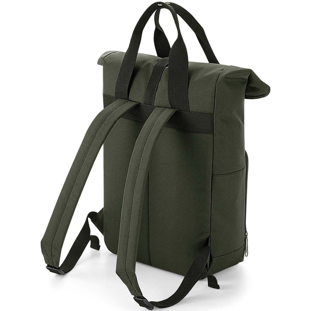 Twin Handle Roll-Top Backpack - Olive Green