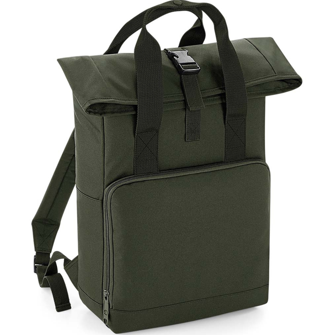 Twin Handle Roll-Top Backpack - Olive Green