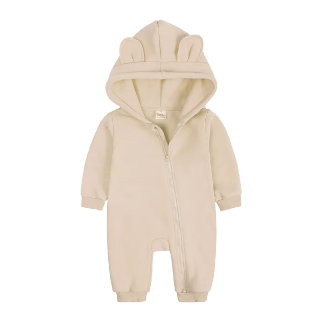 Bear Ear Baby Onesie - Beige