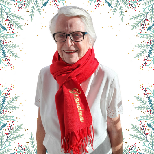 Red Soft Woven Christmas Scarf