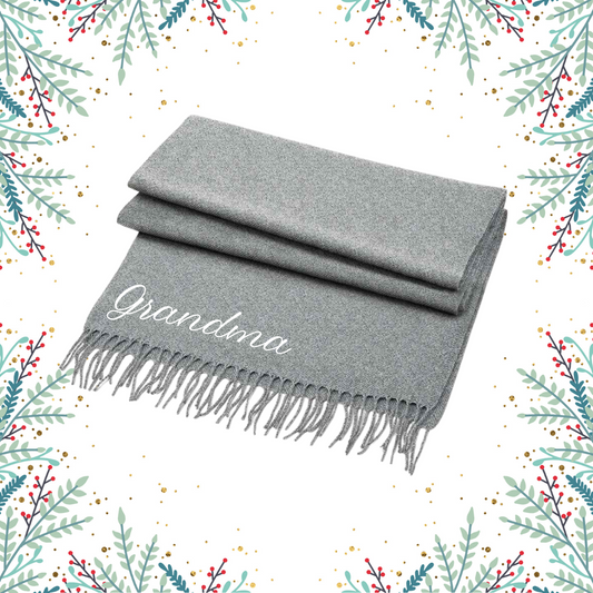 Grey Soft Woven Christmas Scarf