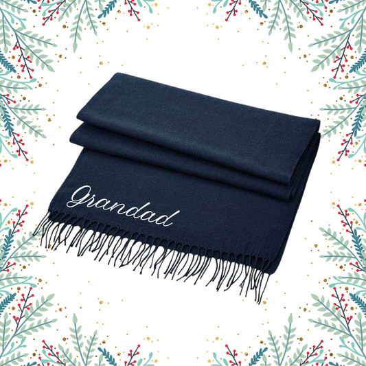 Navy Soft Woven Christmas Scarf