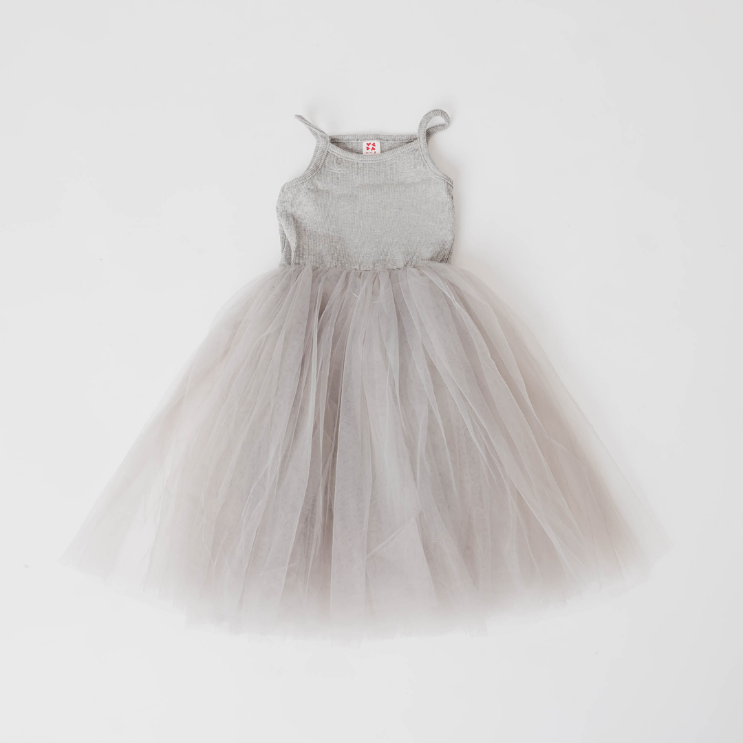 Strappy Tulle Tutu Dress - Grey