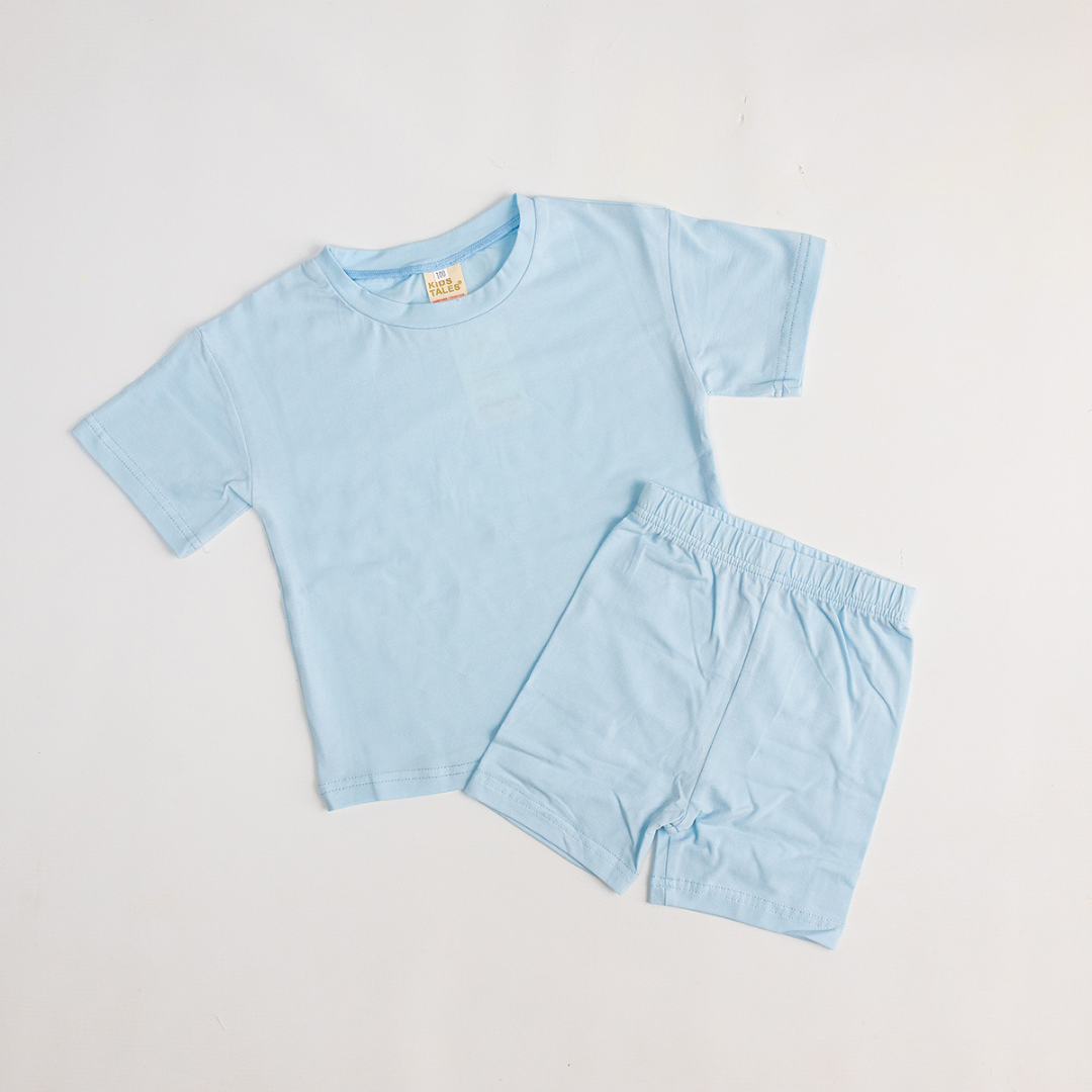 Kids Tales Children's Cycling Shorts Set -  Baby Blue