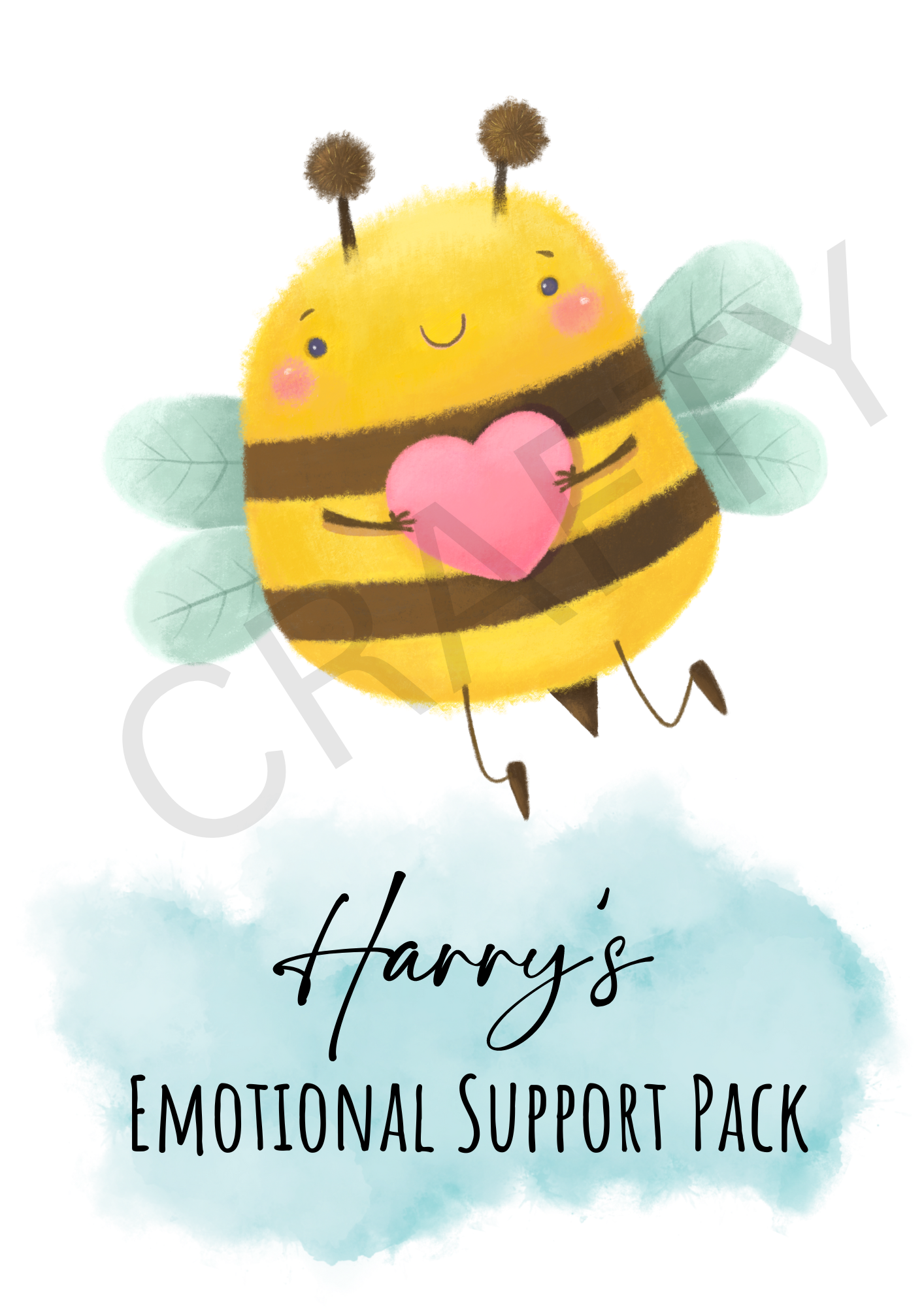 Customised Emotional Support Pack Bee Design Sublimation Print