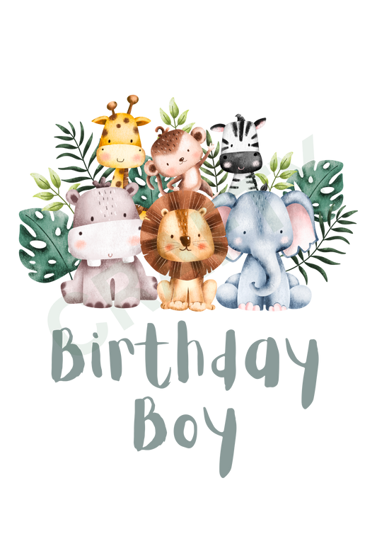 Birthday Boy Jungle Sublimation Print