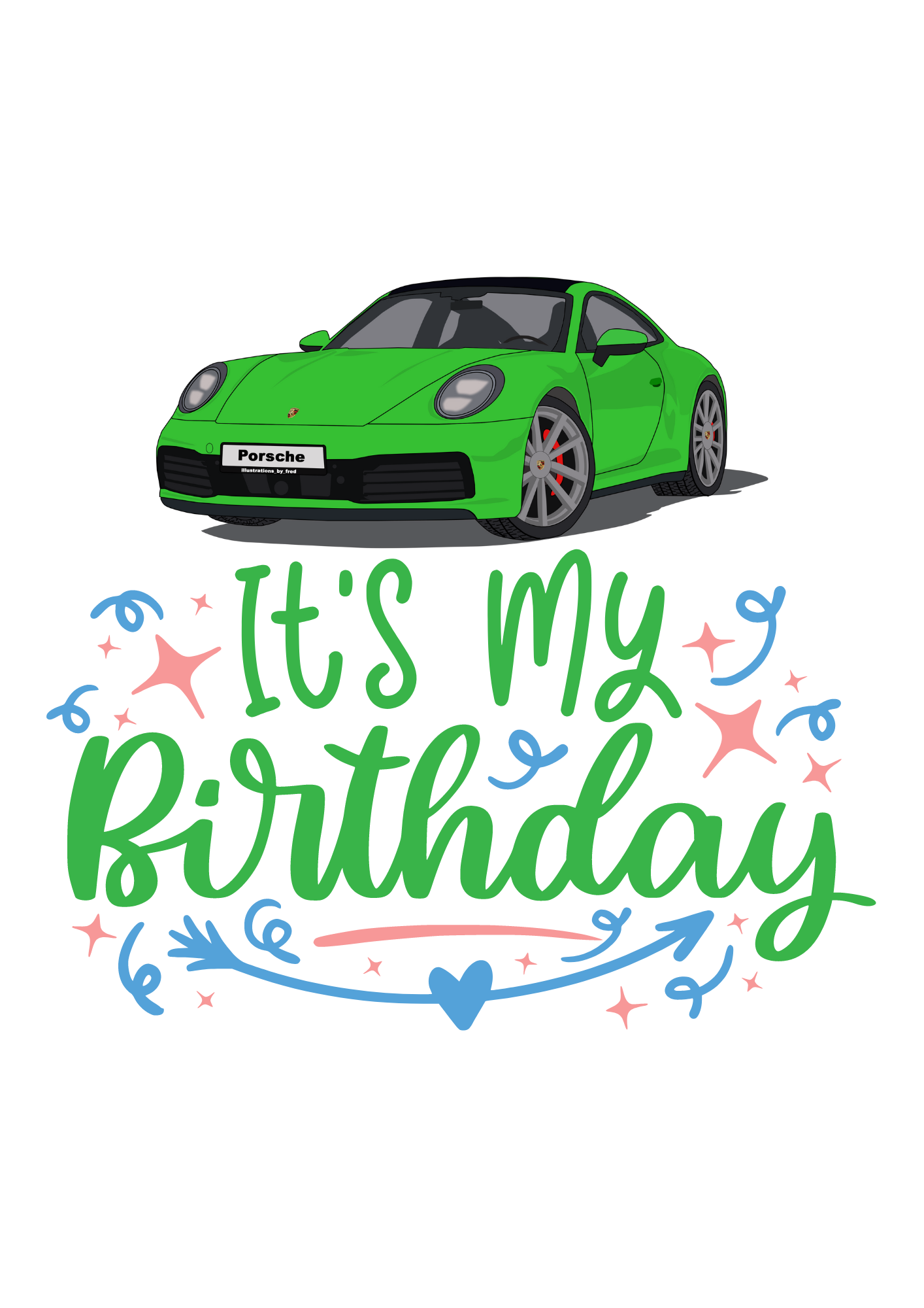 Birthday Car Sublimation Print