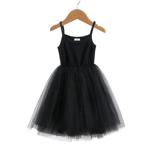 Strappy Tulle Tutu Dress - Black